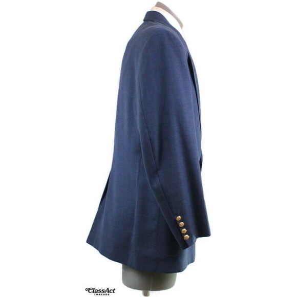 Gordon Thomas Blue Wool 2 Gold Button Sport Coat Blazer 46R - Picture 5 of 8